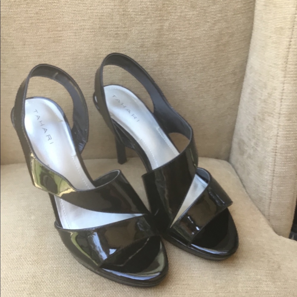Tahiri Black Patent Leather Heels